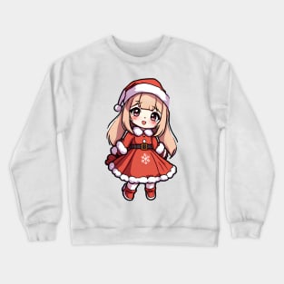 Cute christmas anime girl Crewneck Sweatshirt